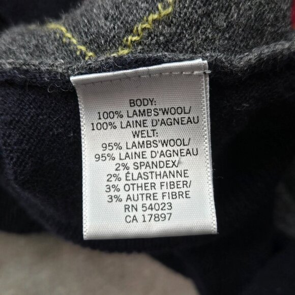 Banana Republic 100% Lambswool Sweater XS Argyle Preppy Retro Y2k Academia Top - Picture 13 of 15